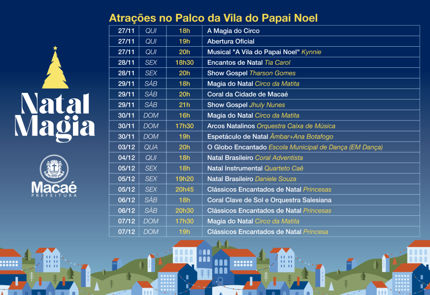 Natal Magia 2025: Vila do Noel ganha atrações e anima famílias em Macaé
