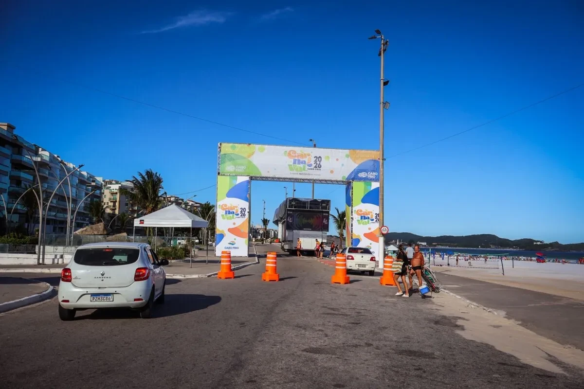 Cabo Frio altera trânsito e fecha orla para o Carnaval 2026