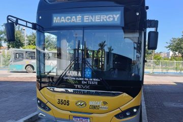 Ônibus elétrico opera em linha especial durante o Macaé Energy
