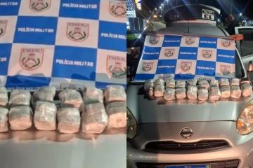 PM apreende 481 tabletes de maconha na RJ-106, em São Pedro da Aldeia