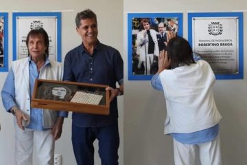 Roberto Carlos inaugura terminal de aeroporto com nome de seu pai