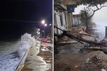 Ressaca invade orla da Praia Campista e provoca estragos em Macaé
