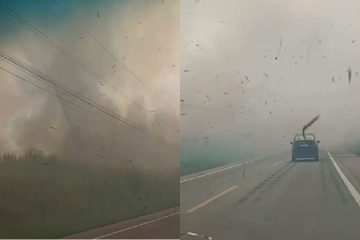 Fumaça de queimadas reduz visibilidade na BR-356 entre Campos e SJB