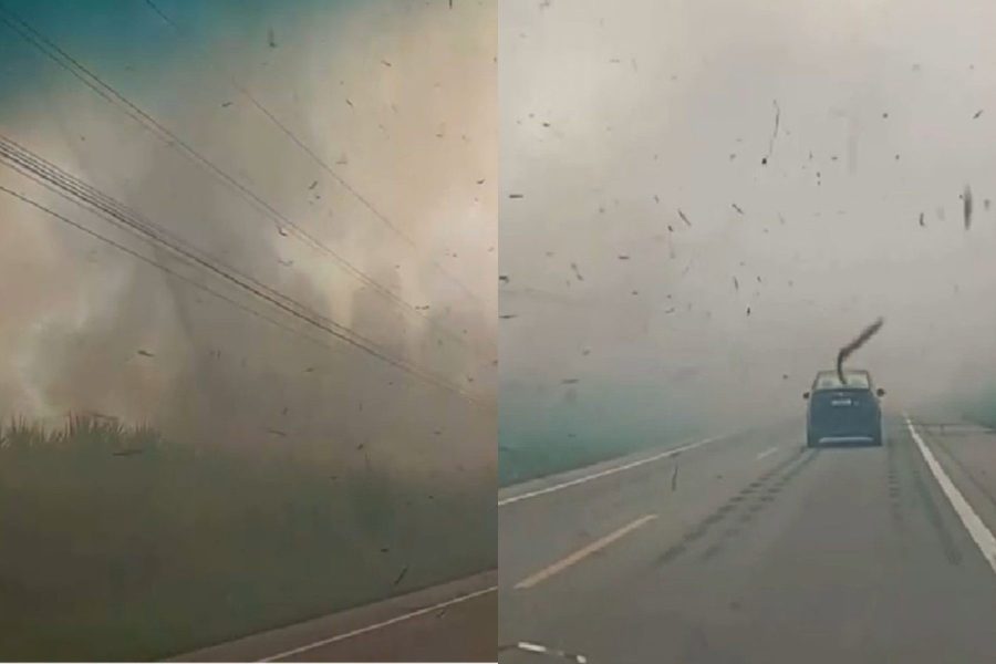 Fumaça de queimadas reduz visibilidade na BR-356 entre Campos e SJB