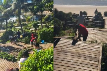 Após decisão da Justiça, estruturas irregulares são retiradas da Praia Brava, em Búzios